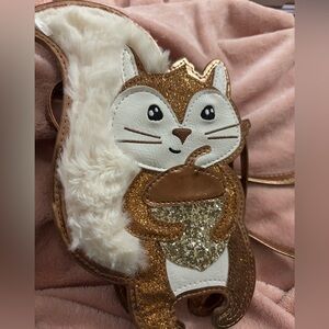 Squirrel purse bag  with Glitter Accents